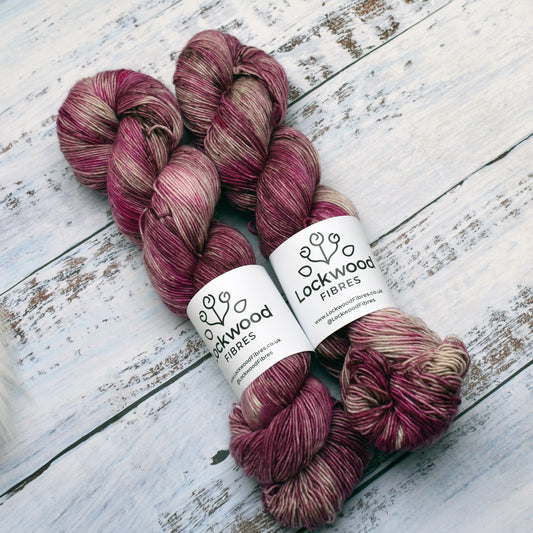 "Burgundy Wine" - Superwash Merino Singles - Hand Dyed Yarn -  100g ~366m