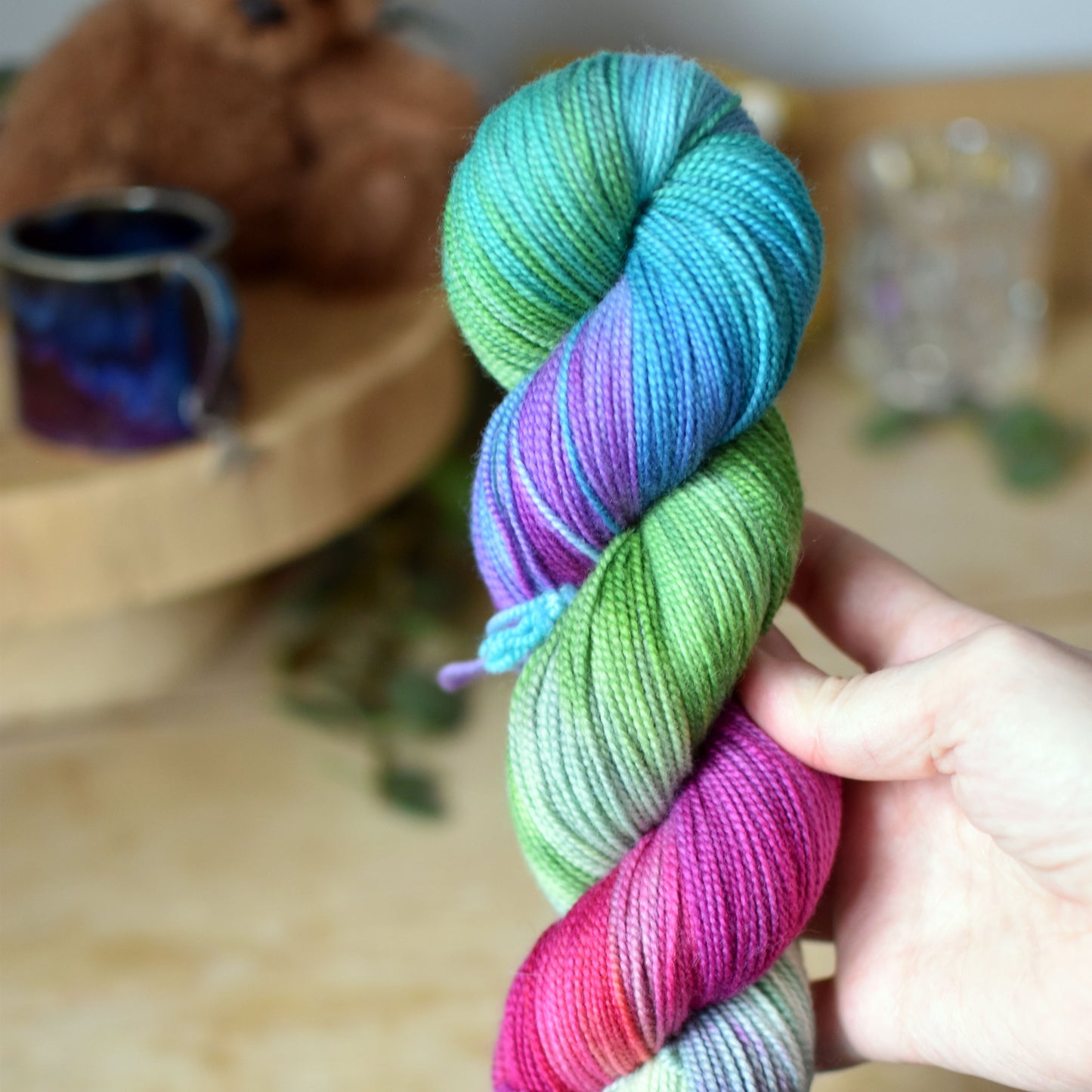 "Rainbow" ~ Merino Sock Natural - Non Superwash ~  100g