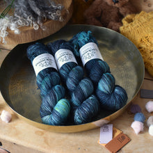 Load image into Gallery viewer, &quot;The Deep&quot; - Superwash Merino Singles - Hand Dyed Yarn -  100g ~366m
